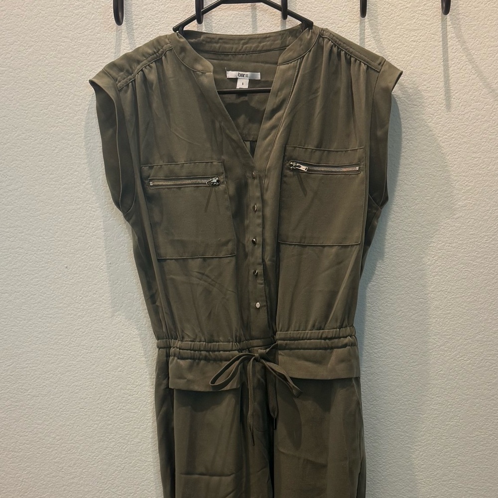 Bar III Olive Green Utility Jumpsuit – Size Small